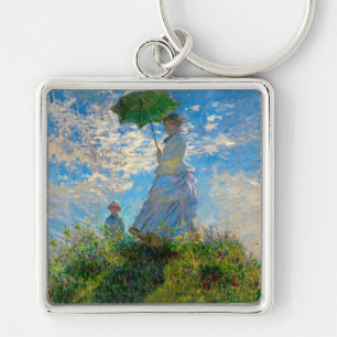Monet Frau Sonnenschirm Impressionismus Schlüsselanhänger