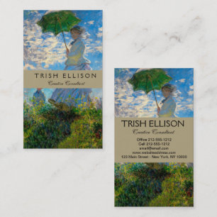 Monet Frau Sonnenschirm Impressionismus Visitenkarte