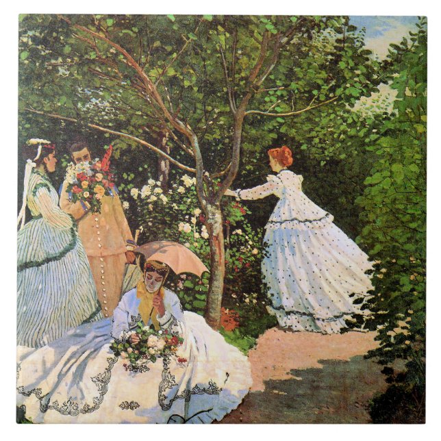Monet - Frauen im Garten Fliese (Vorderseite)