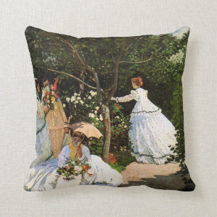 Monet Frauen im Garten-Wurfs-Kissen Kissen