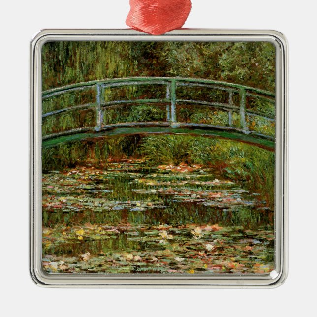 Monet French Japanese Bridge Art Silbernes Ornament (Vorne)