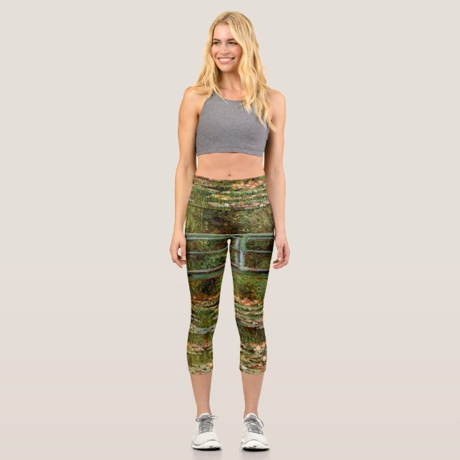 Monet French Japanese Bridge Giverney Capri Leggings (Vorderseite)
