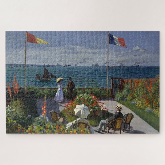 Monet Garden bei Sainte-Adresse Malerei (Horizontal)