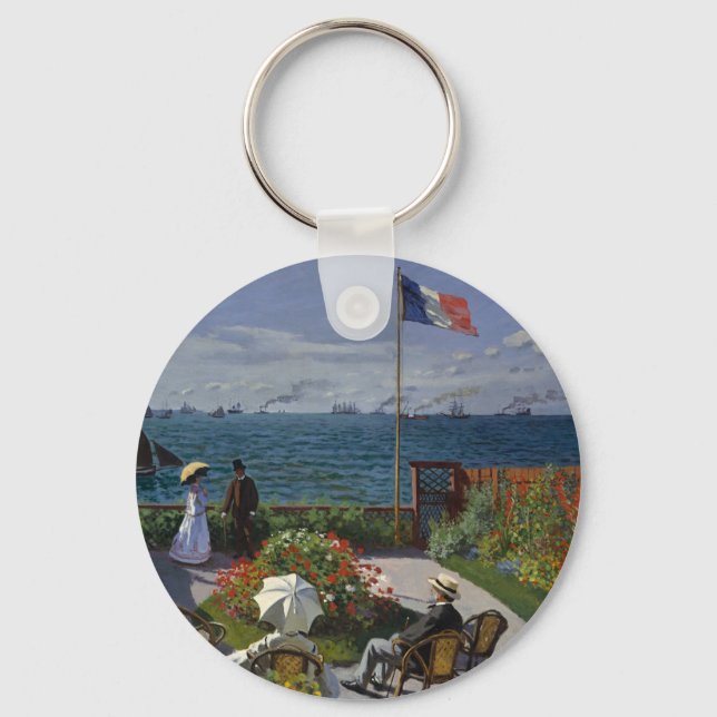 Monet Garden bei Sainte-Adresse Malerei Schlüsselanhänger (Vorderseite)