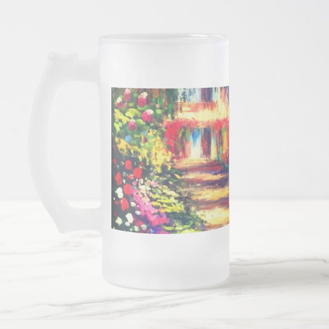 Monet Garden - Giverny Mattglas Bierglas (Links)