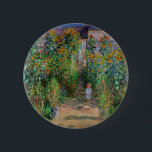 Monet Garden Vetheuil Impressionim Malerei Button<br><div class="desc">Monet's Garden at Vetheuil - Ein berühmtes Claude Monet Gemälde einer schönen bunten impressionistischen Gartenszene. Der Künstlergarten in Vétheuil,  1881.</div>