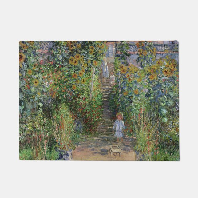 Monet Garden Vetheuil Impressionim Malerei Fußmatte (Vorderseite)