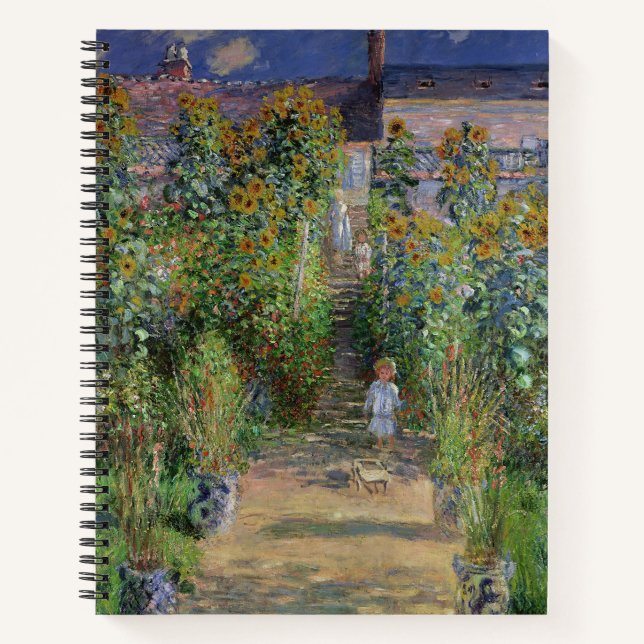 Monet Garden Vetheuil Impressionim Malerei Notizbuch (Vorderseite)