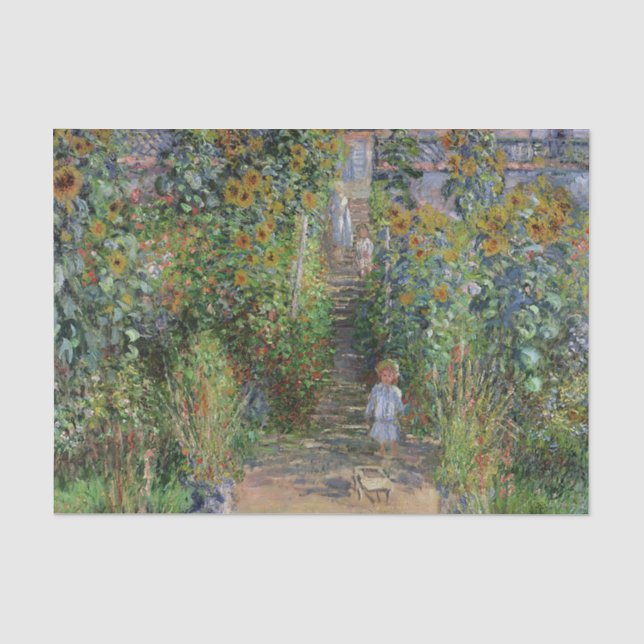 Monet Garden Vetheuil Impressionim Malerei Seidenpapier (Vorderseite)