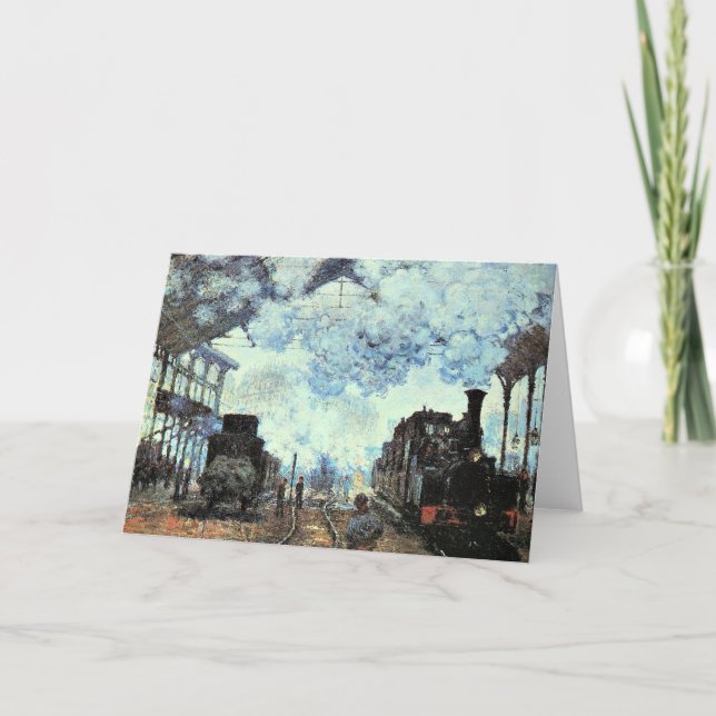 Monet - Gare St. Lazare, Anreise mit dem Zug Karte (Vorderseite)