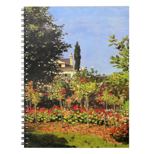 Monet - Garten in Blüte Notizblock (Vorderseite)