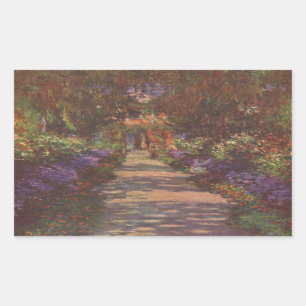 Monet: Garten-Weg, Rechteckiger Aufkleber