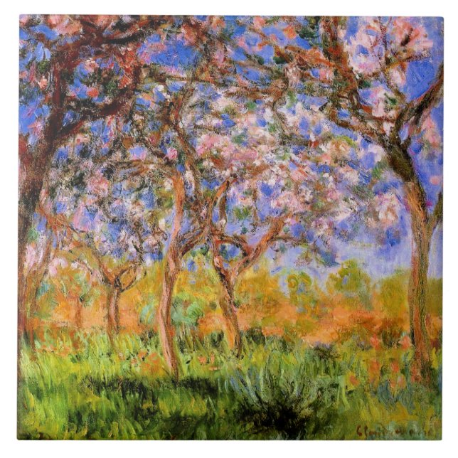 Monet - Giverny im Frühling Fliese (Vorderseite)