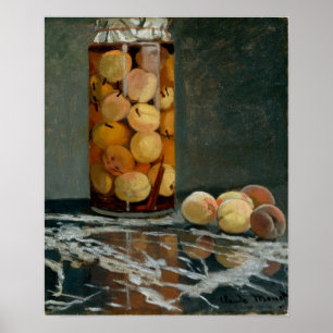 Monet - Glas mit Pfirsichen Poster
