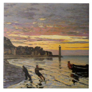 Monet - Hauling a Boat Ashore, Fine Art, Fliese