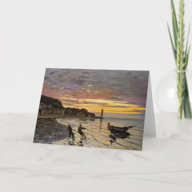 Monet - Hauling a Boat Ashore, Fine Art, Karte (Vorderseite)