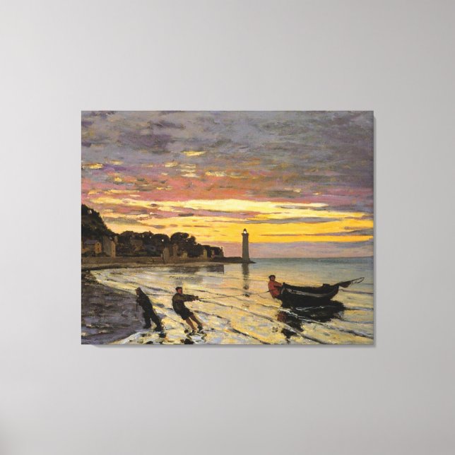 Monet - Hauling a Boat Ashore, Fine Art, Leinwanddruck (Vorderseite)
