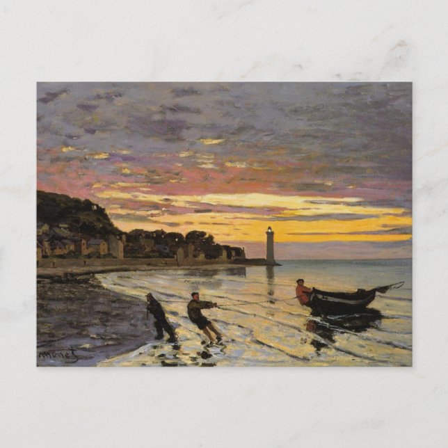 Monet - Hauling a Boat Ashore, Fine Art, Postkarte (Vorderseite)