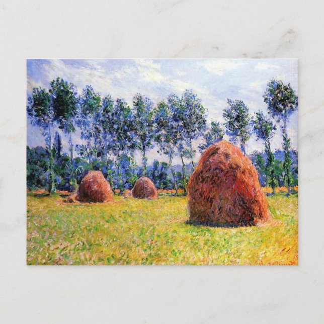 Monet - Hystacks in Giverny, 1884 Postkarte (Vorderseite)