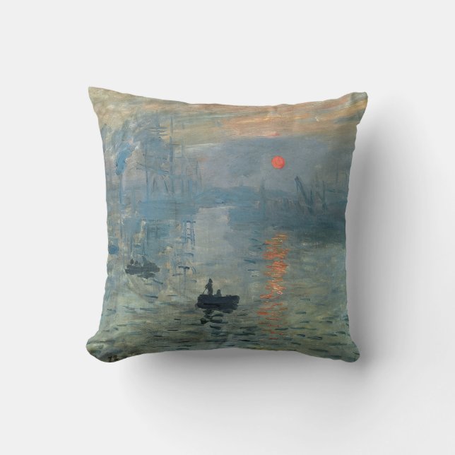 Monet Impression Sunrise Soleil Levant Malerei Kissen (Vorderseite)