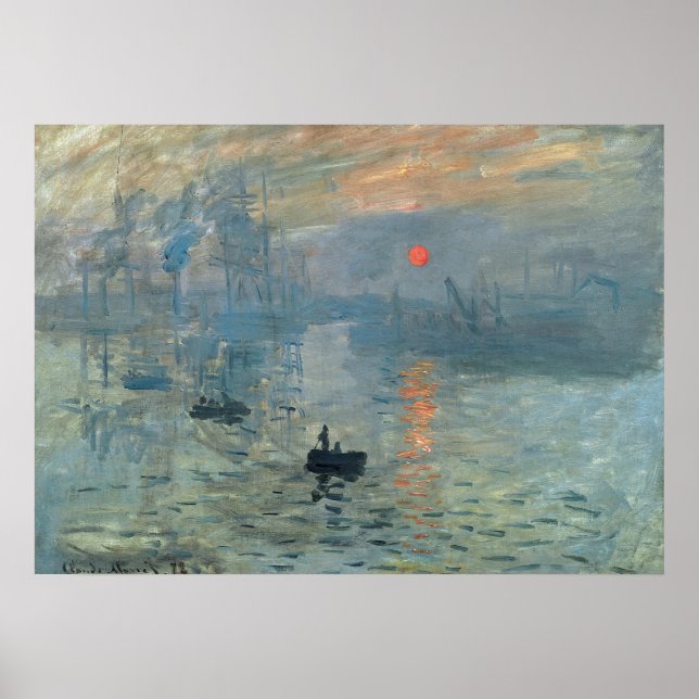 Monet Impression Sunrise Soleil Levant Malerei Poster (Vorne)