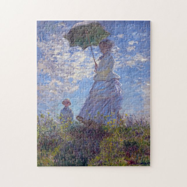 Monet Impressionist People Woman mit einem Parasol (Vertikal)
