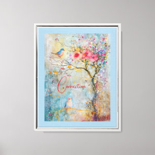 Monet Inspiriert Blue Birds Stretched Canvas Print Leinwanddruck