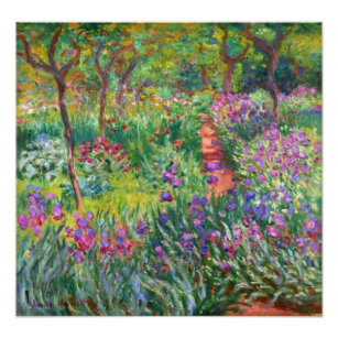 Monet Iris Garden at Giverne Foto Print