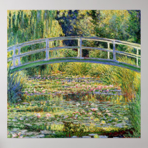 Monet japanische Brücke mit Wasser-Lilien-Plakat Poster