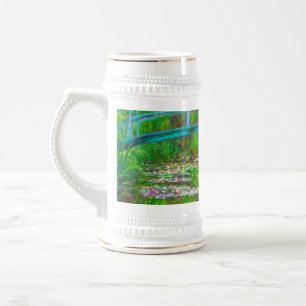 Monet japanische Brücke und Water Lilies Bierglas