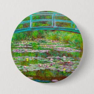 Monet japanische Brücke und Water Lilies Button