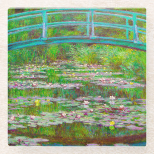 Monet japanische Brücke und Water Lilies Glasuntersetzer