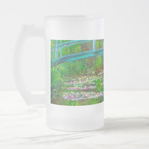 Monet japanische Brücke und Water Lilies Mattglas Bierglas