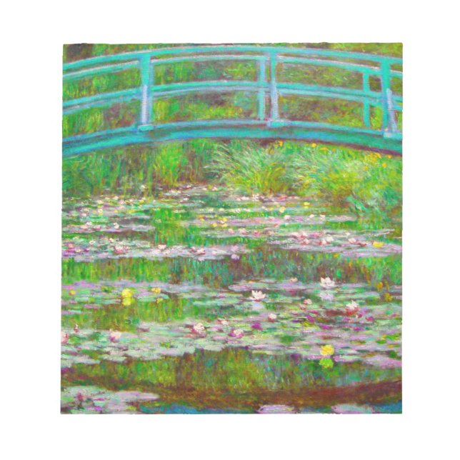 Monet japanische Brücke und Water Lilies Notizblock (Vorderseite)