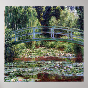Monet japanische Fußbrücke und Water Lily Pool Poster
