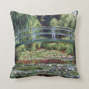 Monet japanischer Steg und das Wasser-Lilien-Pool Kissen