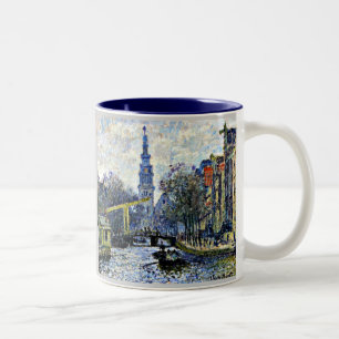 Monet: Kanal in Amsterdam Zweifarbige Tasse