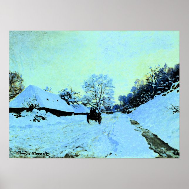 Monet - Karren im Schnee Poster (Vorne)