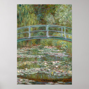 Monet Kunst-Brücke über einem Teich der Poster