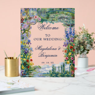 Monet-Kunstgemälde Florale Farbige Gartenhochzeit Acrylschild