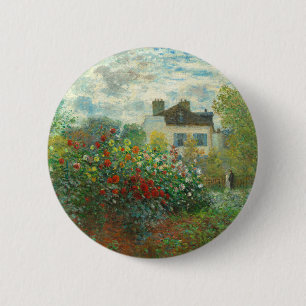 Monet Künstlergarten in Argenteuil Malerei Button