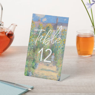 Monet-Kunstmalerei Florale Party-Tischnummer Sockelschild