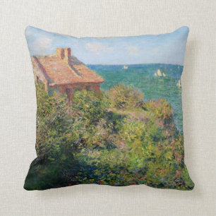 Monet: Kunstwerk des Fischerdorf Varengeville Kissen