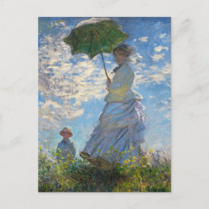 Monet La Promenade Femme avec carte postale Paraso