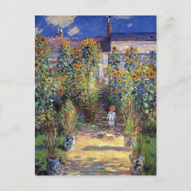 Monet, "Le jardin de l'artiste à Vétheuil" Carte p (Devant)