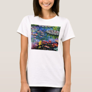 Monet lila Wasser-Lilien-T - Shirt
