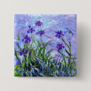 Monet Lilac Irises Button