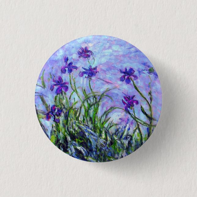 Monet Lilac Irises Button (Vorderseite)