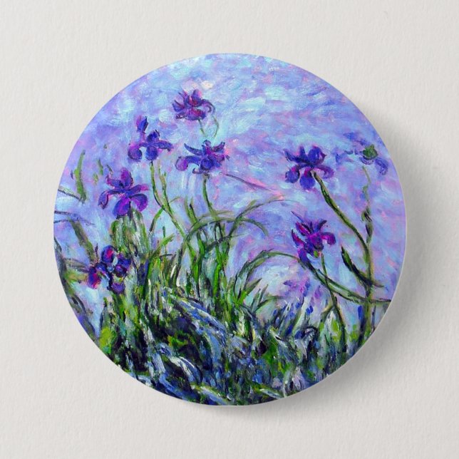 Monet Lilac Irises Button (Vorderseite)