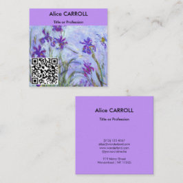 Monet - Lilac Irises / Iris Mauves - QR-Code Quadratische Visitenkarte